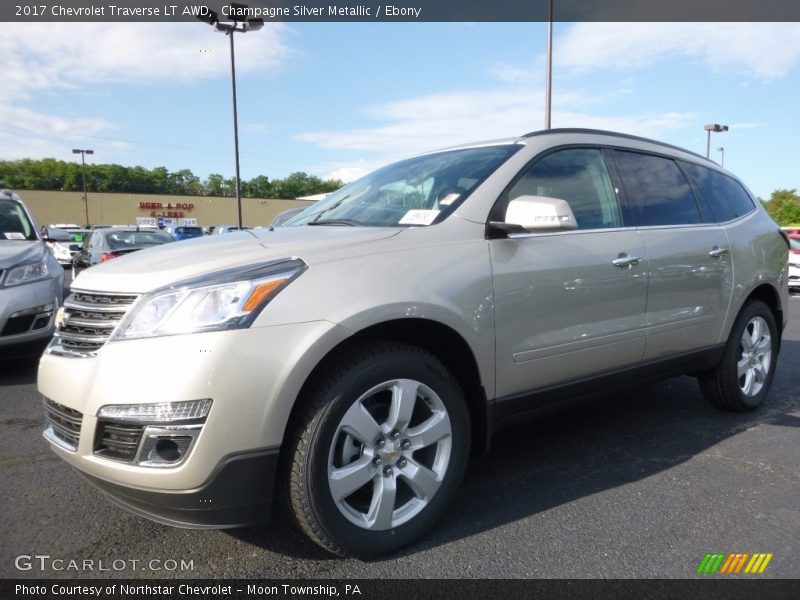 Champagne Silver Metallic / Ebony 2017 Chevrolet Traverse LT AWD