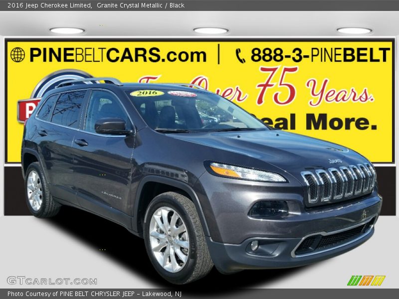 Granite Crystal Metallic / Black 2016 Jeep Cherokee Limited