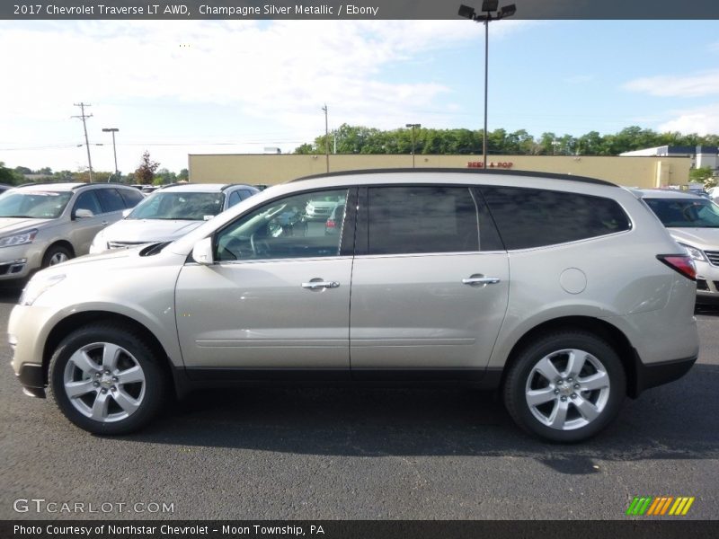 Champagne Silver Metallic / Ebony 2017 Chevrolet Traverse LT AWD