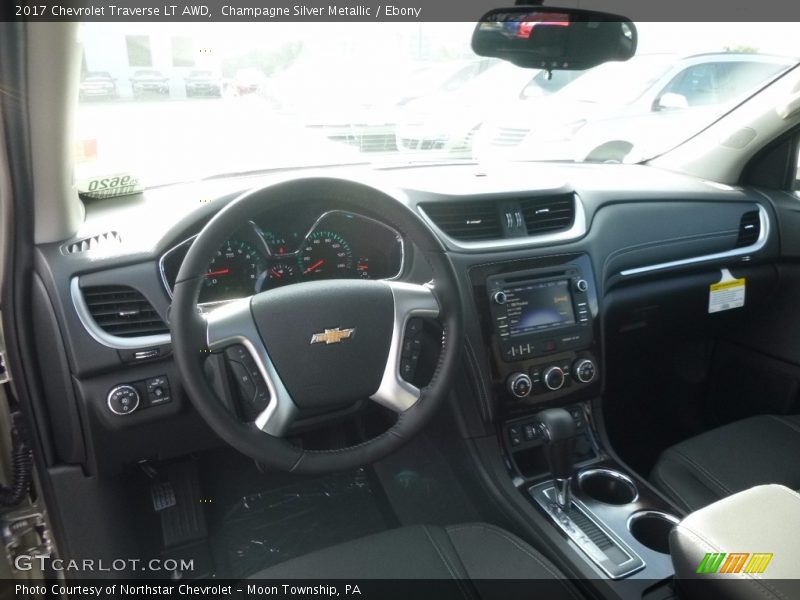 Champagne Silver Metallic / Ebony 2017 Chevrolet Traverse LT AWD