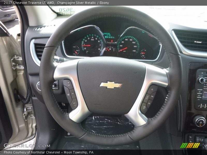 Champagne Silver Metallic / Ebony 2017 Chevrolet Traverse LT AWD