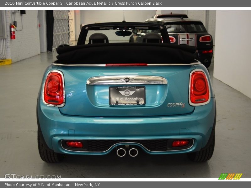 Caribbean Aqua Metallic / Cross Punch Carbon Black 2016 Mini Convertible Cooper S