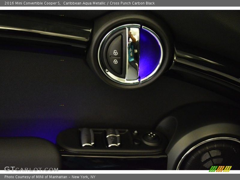 Caribbean Aqua Metallic / Cross Punch Carbon Black 2016 Mini Convertible Cooper S