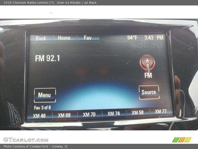 Silver Ice Metallic / Jet Black 2016 Chevrolet Malibu Limited LTZ