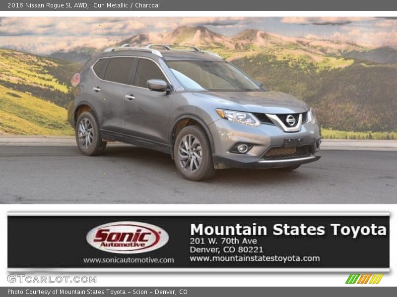 Gun Metallic / Charcoal 2016 Nissan Rogue SL AWD