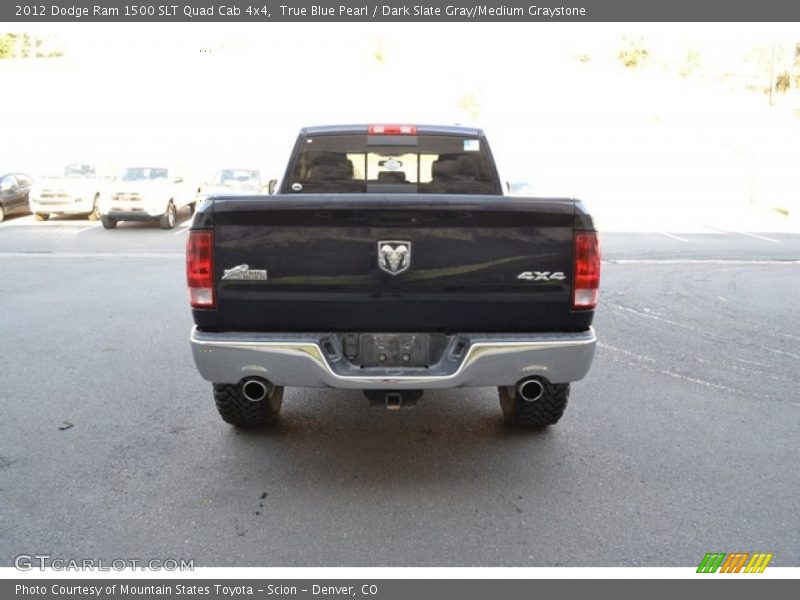 True Blue Pearl / Dark Slate Gray/Medium Graystone 2012 Dodge Ram 1500 SLT Quad Cab 4x4
