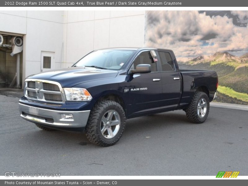 True Blue Pearl / Dark Slate Gray/Medium Graystone 2012 Dodge Ram 1500 SLT Quad Cab 4x4