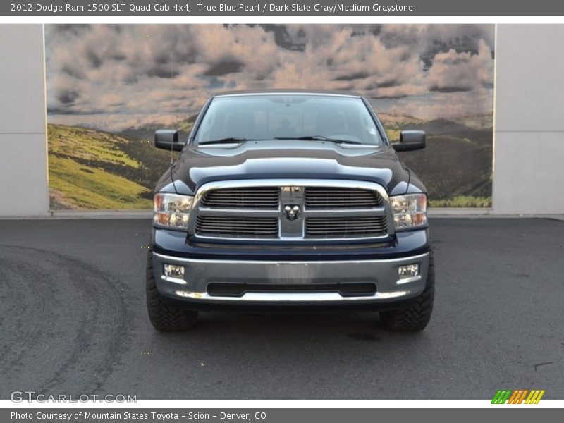 True Blue Pearl / Dark Slate Gray/Medium Graystone 2012 Dodge Ram 1500 SLT Quad Cab 4x4
