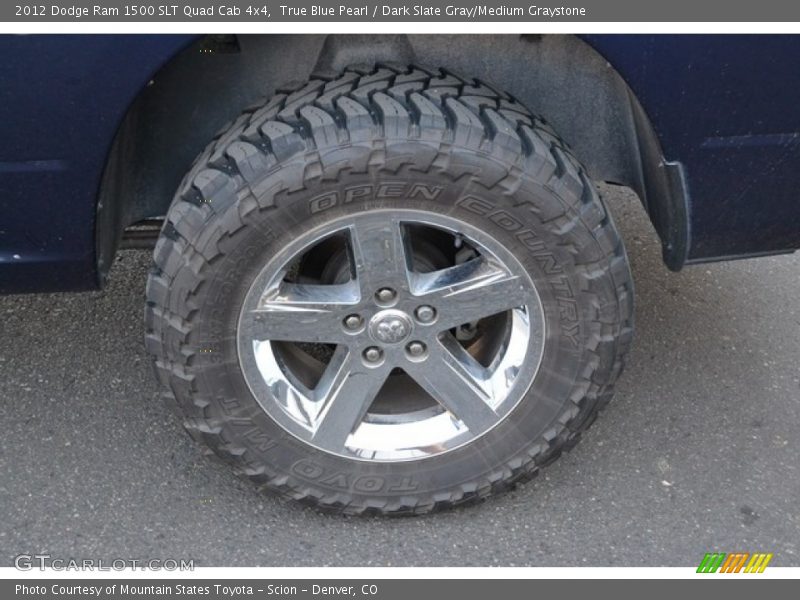 True Blue Pearl / Dark Slate Gray/Medium Graystone 2012 Dodge Ram 1500 SLT Quad Cab 4x4
