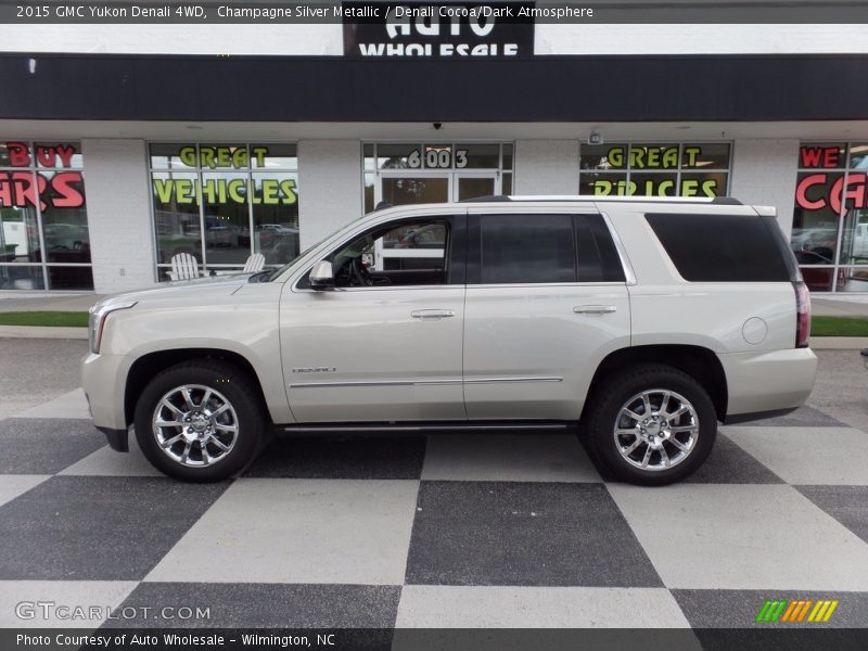 Champagne Silver Metallic / Denali Cocoa/Dark Atmosphere 2015 GMC Yukon Denali 4WD
