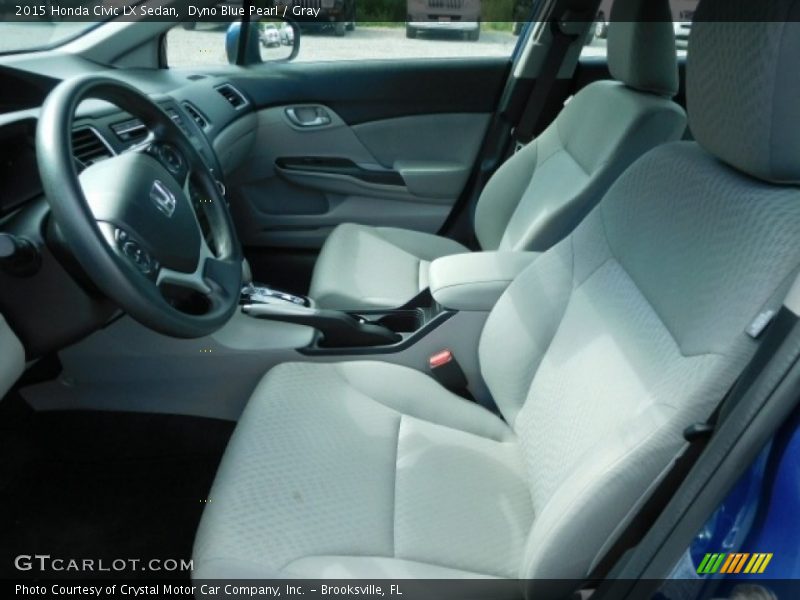 Dyno Blue Pearl / Gray 2015 Honda Civic LX Sedan
