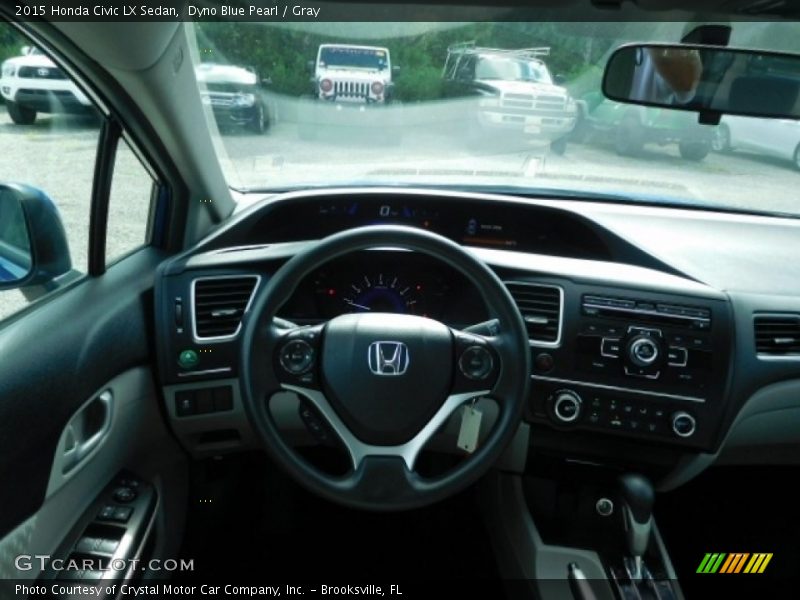 Dyno Blue Pearl / Gray 2015 Honda Civic LX Sedan
