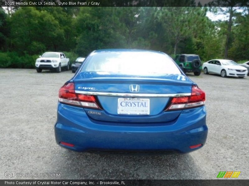 Dyno Blue Pearl / Gray 2015 Honda Civic LX Sedan