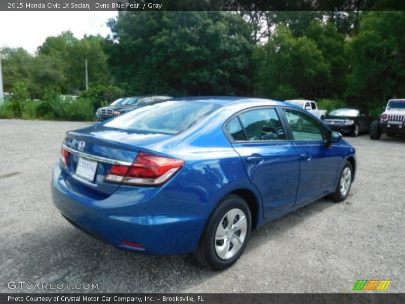 Dyno Blue Pearl / Gray 2015 Honda Civic LX Sedan