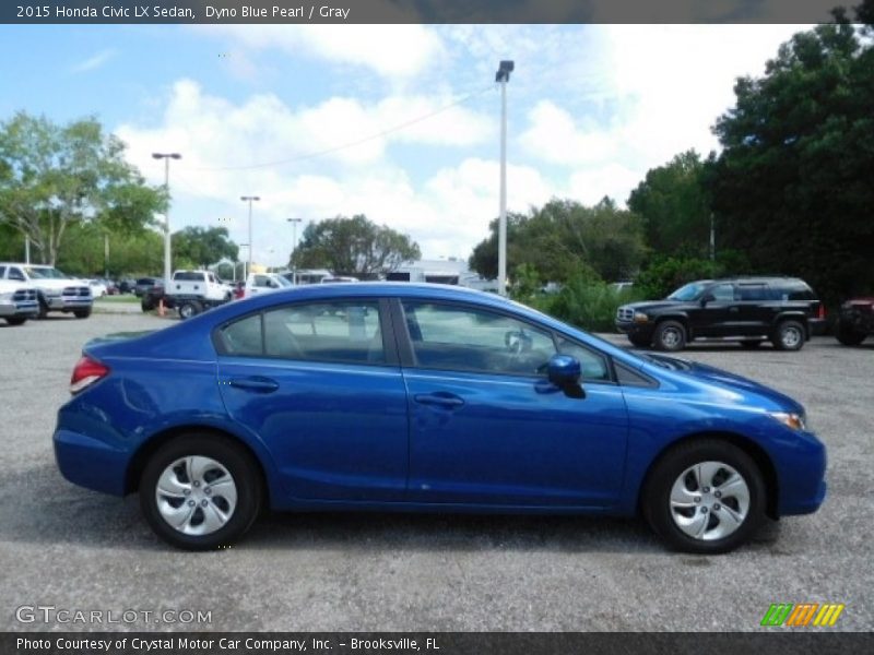 Dyno Blue Pearl / Gray 2015 Honda Civic LX Sedan