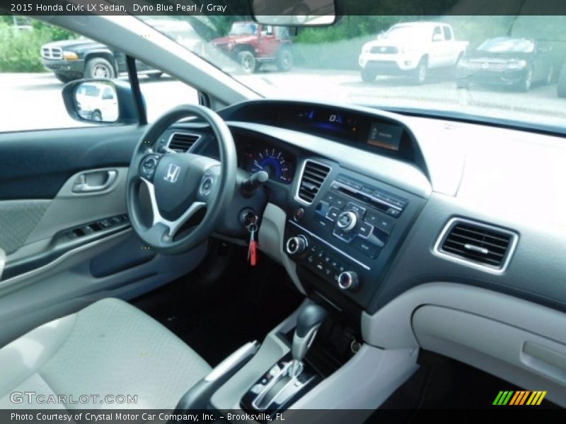 Dyno Blue Pearl / Gray 2015 Honda Civic LX Sedan