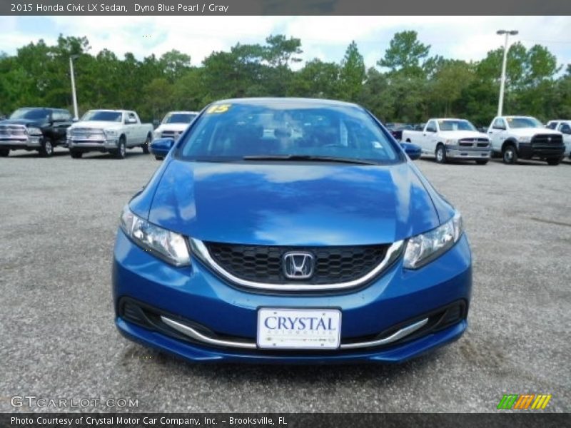 Dyno Blue Pearl / Gray 2015 Honda Civic LX Sedan