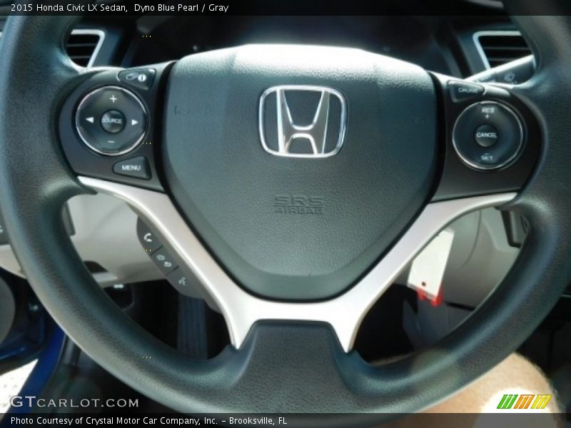 Dyno Blue Pearl / Gray 2015 Honda Civic LX Sedan