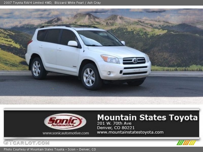 Blizzard White Pearl / Ash Gray 2007 Toyota RAV4 Limited 4WD