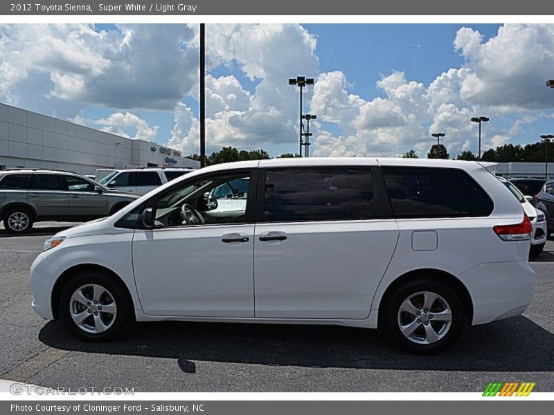 Super White / Light Gray 2012 Toyota Sienna