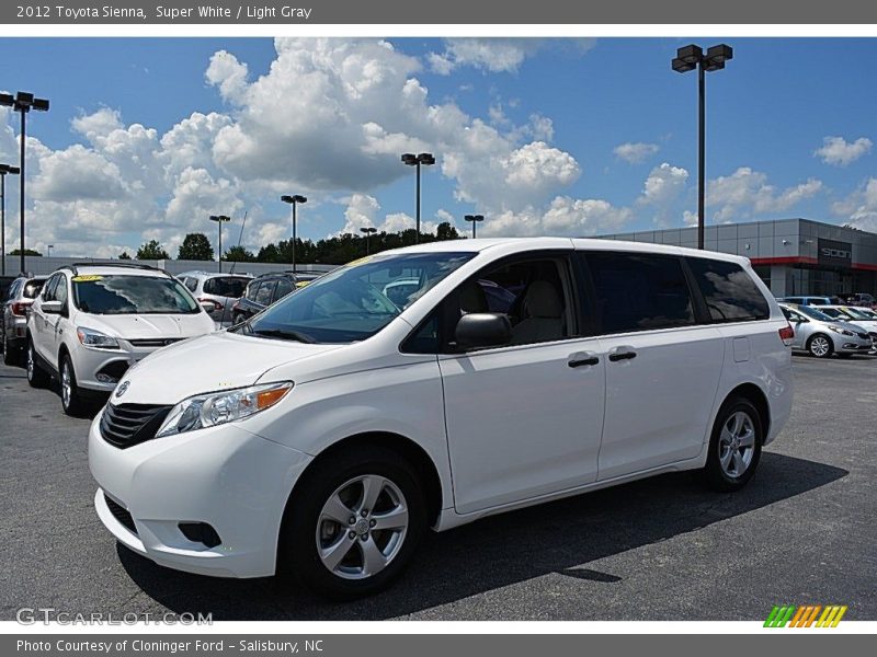 Super White / Light Gray 2012 Toyota Sienna