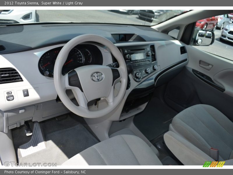 Super White / Light Gray 2012 Toyota Sienna