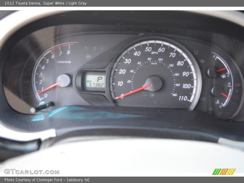 Super White / Light Gray 2012 Toyota Sienna