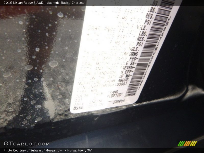 Magnetic Black / Charcoal 2016 Nissan Rogue S AWD