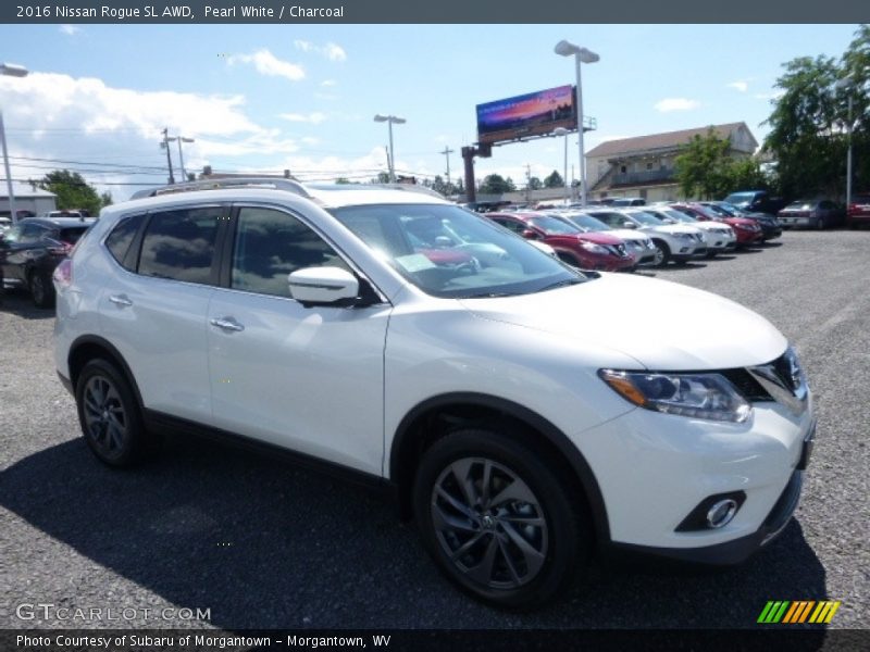 Pearl White / Charcoal 2016 Nissan Rogue SL AWD