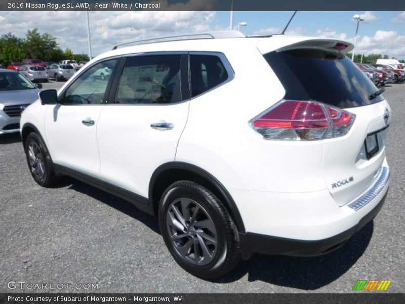 Pearl White / Charcoal 2016 Nissan Rogue SL AWD