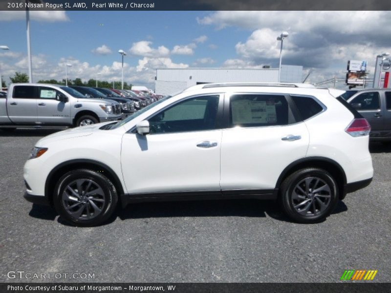 Pearl White / Charcoal 2016 Nissan Rogue SL AWD