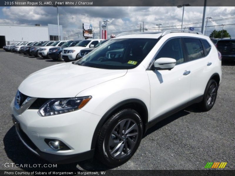 Pearl White / Charcoal 2016 Nissan Rogue SL AWD
