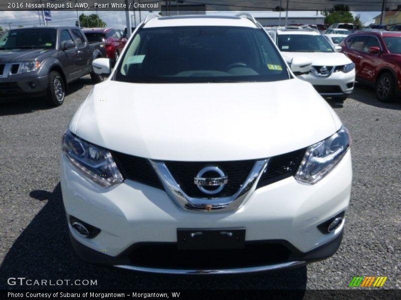 Pearl White / Charcoal 2016 Nissan Rogue SL AWD