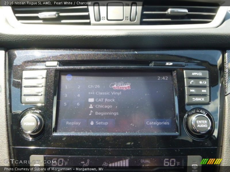 Pearl White / Charcoal 2016 Nissan Rogue SL AWD