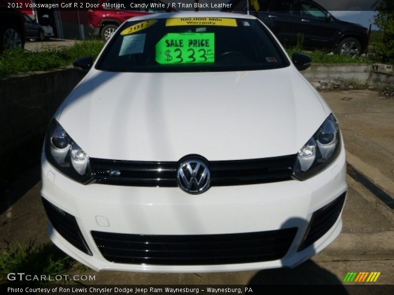 Candy White / R Titan Black Leather 2012 Volkswagen Golf R 2 Door 4Motion