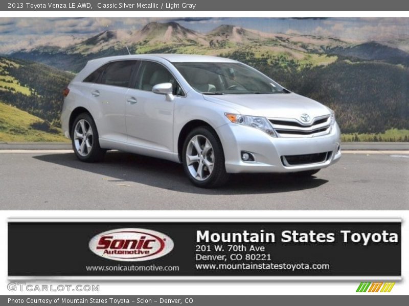 Classic Silver Metallic / Light Gray 2013 Toyota Venza LE AWD