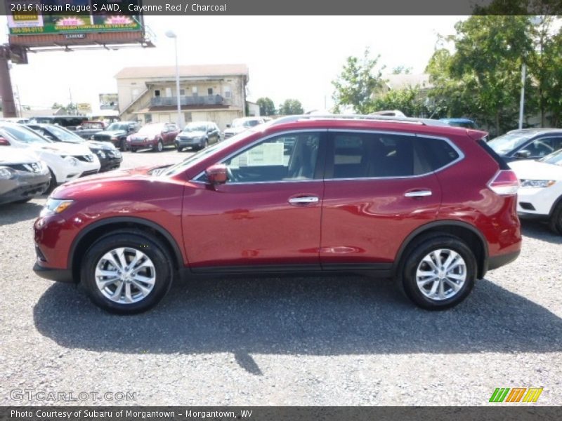Cayenne Red / Charcoal 2016 Nissan Rogue S AWD