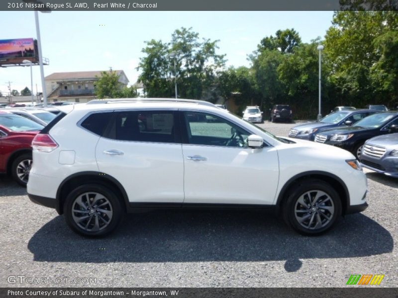 Pearl White / Charcoal 2016 Nissan Rogue SL AWD