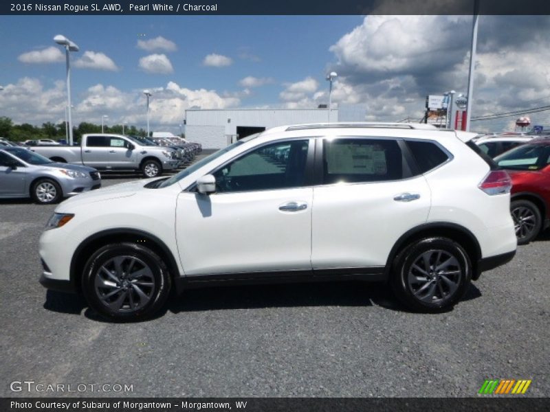 Pearl White / Charcoal 2016 Nissan Rogue SL AWD