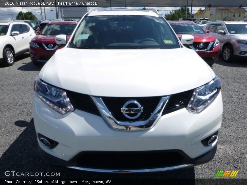 Pearl White / Charcoal 2016 Nissan Rogue SL AWD
