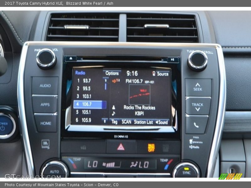 Blizzard White Pearl / Ash 2017 Toyota Camry Hybrid XLE