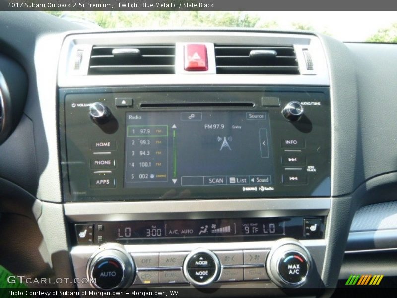 Twilight Blue Metallic / Slate Black 2017 Subaru Outback 2.5i Premium