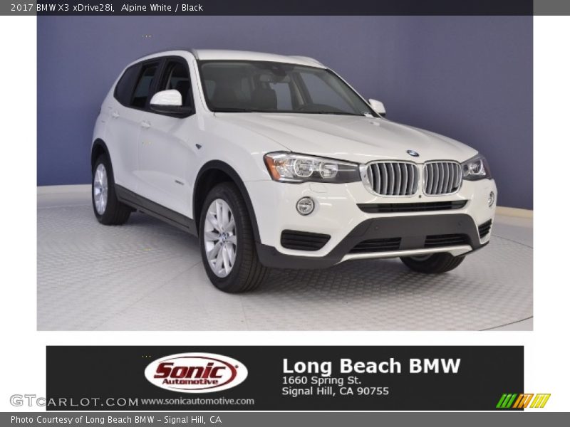 Alpine White / Black 2017 BMW X3 xDrive28i
