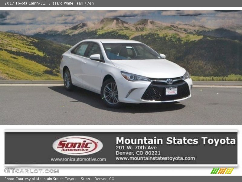 Blizzard White Pearl / Ash 2017 Toyota Camry SE