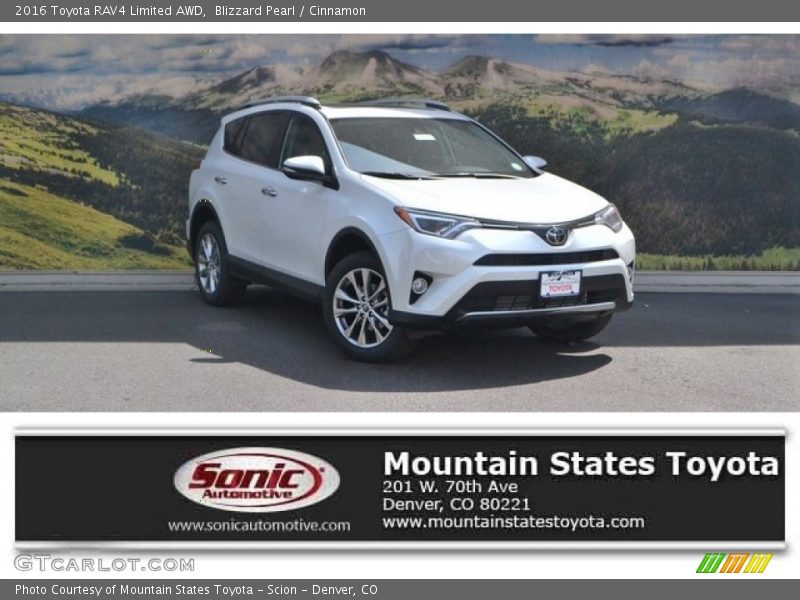 Blizzard Pearl / Cinnamon 2016 Toyota RAV4 Limited AWD