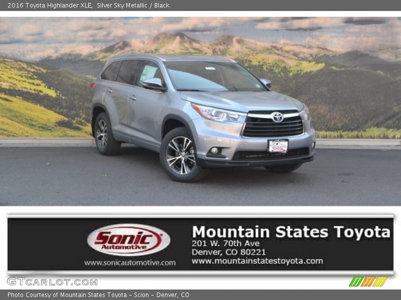 Silver Sky Metallic / Black 2016 Toyota Highlander XLE