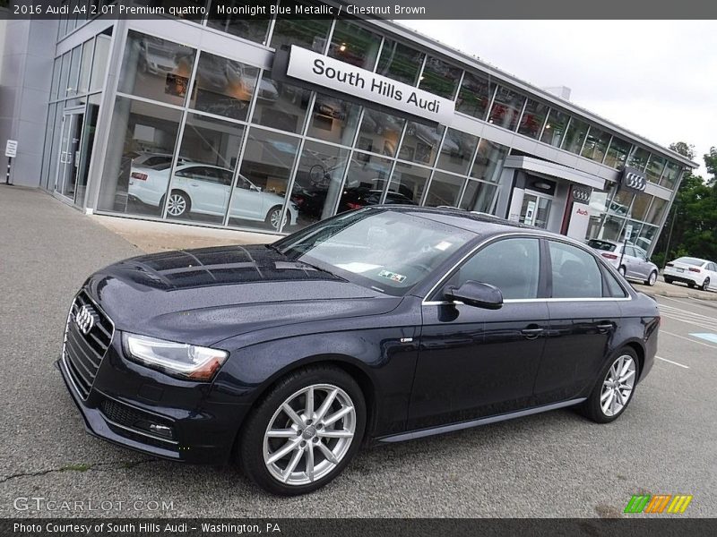 Moonlight Blue Metallic / Chestnut Brown 2016 Audi A4 2.0T Premium quattro