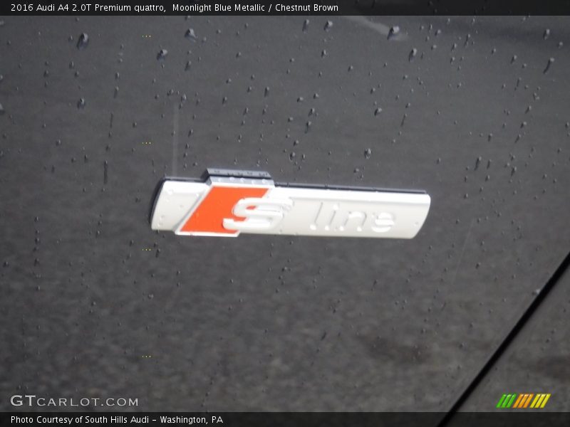 Moonlight Blue Metallic / Chestnut Brown 2016 Audi A4 2.0T Premium quattro