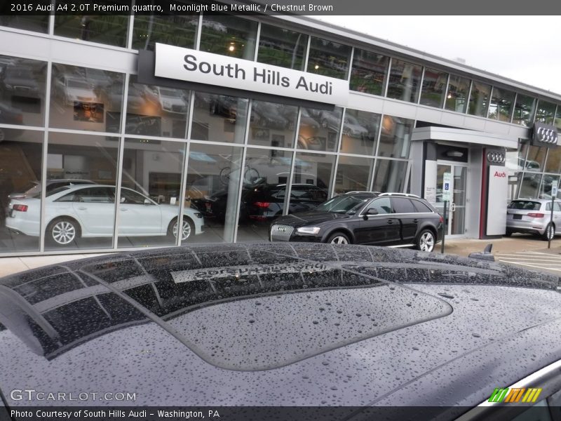 Moonlight Blue Metallic / Chestnut Brown 2016 Audi A4 2.0T Premium quattro