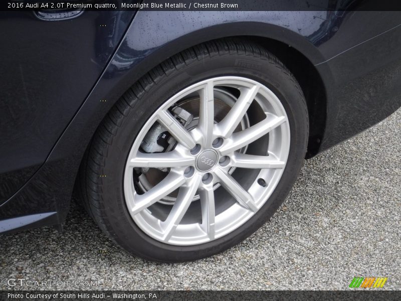 Moonlight Blue Metallic / Chestnut Brown 2016 Audi A4 2.0T Premium quattro